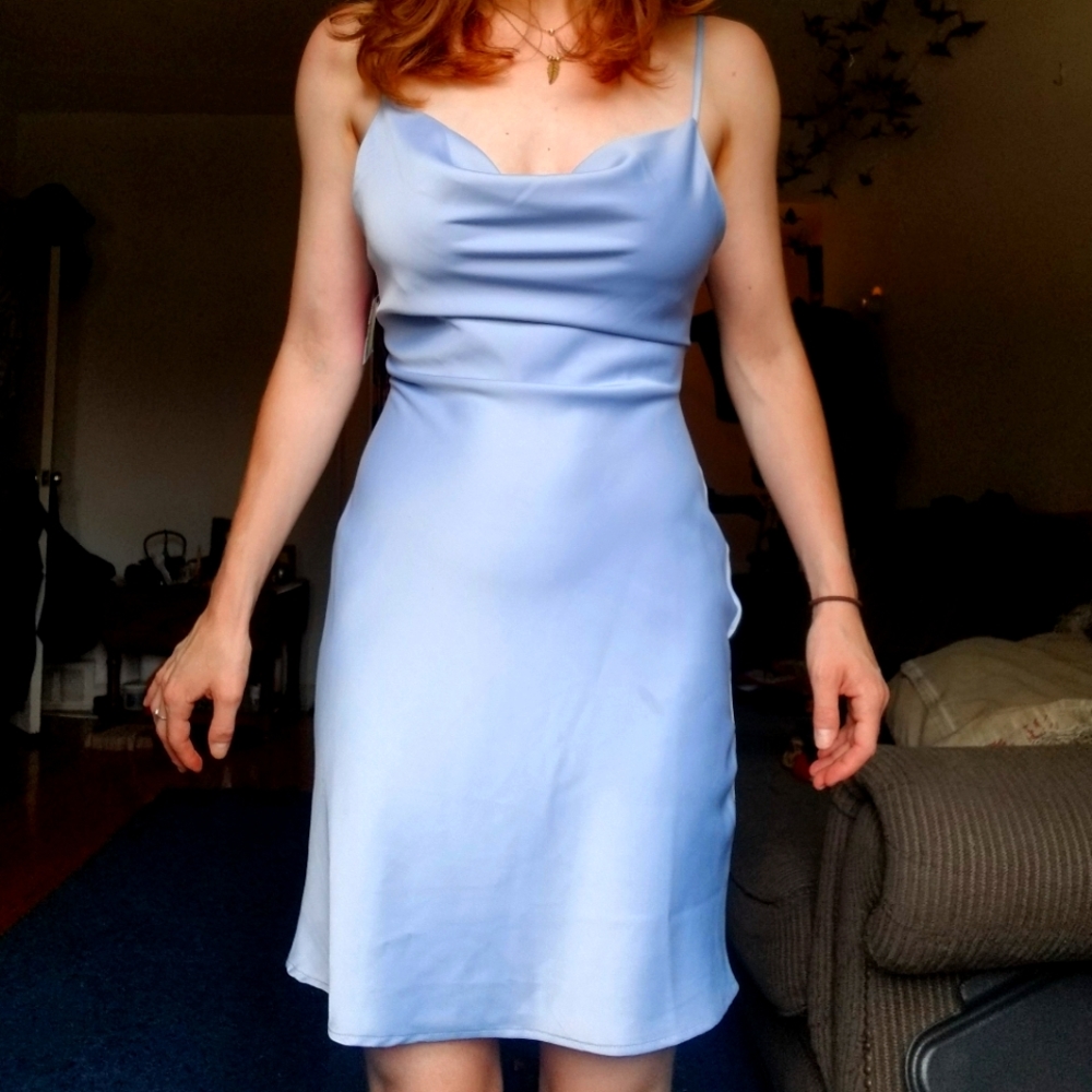 Sky blue Urban Outfitters slip dress